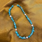 Κολιέ με ημιπολύτιμη τιρκουάζ πέτρα