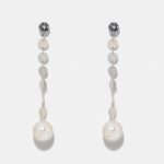 Κρεμαστά σκουλαρίκια με ζιργκόν και μαργαριτάρι