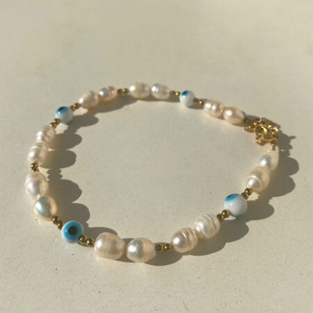 Μαργαριταρένιο βραχιόλι ποδιού με χάντρες μάτι