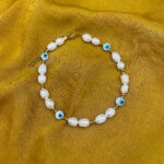 Μαργαριταρένιο βραχιόλι ποδιού με χάντρες μάτι