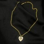 Ατσάλινη αλυσίδα με μοτίφ καρδιά και ζιργκόν